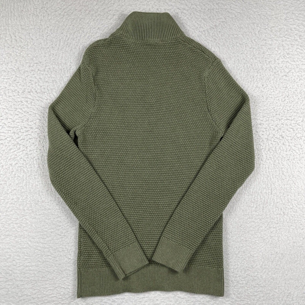 J Crew Sweater‎ Mens Medium Green 1/4 Zip Pullover Gorp Cabin Teacher Dad Office - Picture 2 of 14